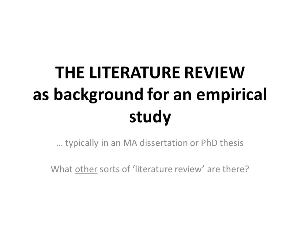 The Literature Review: For Dissertations